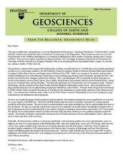 2005 Geosciences Cover